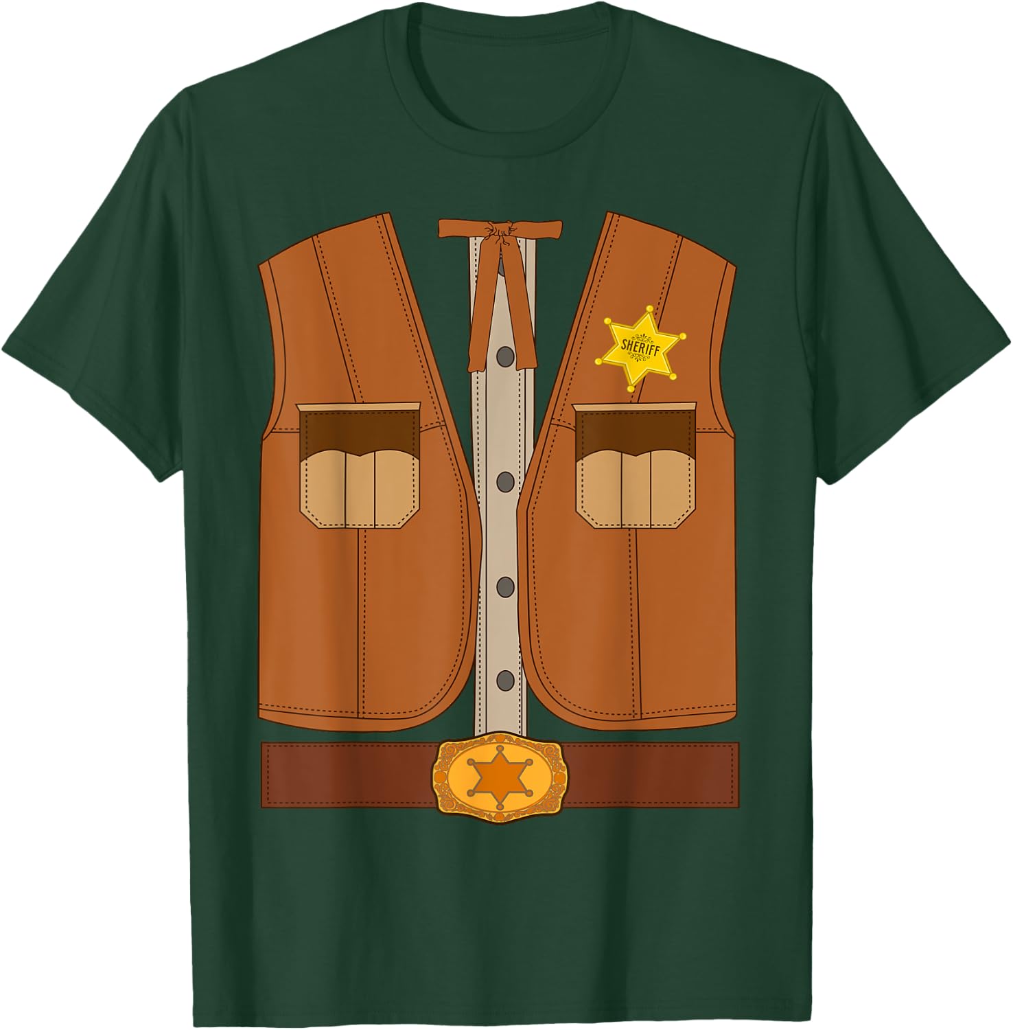 Western Sheriff Halloween Costume Shirt Wild West T-Shirt - T-Shirt | Forest