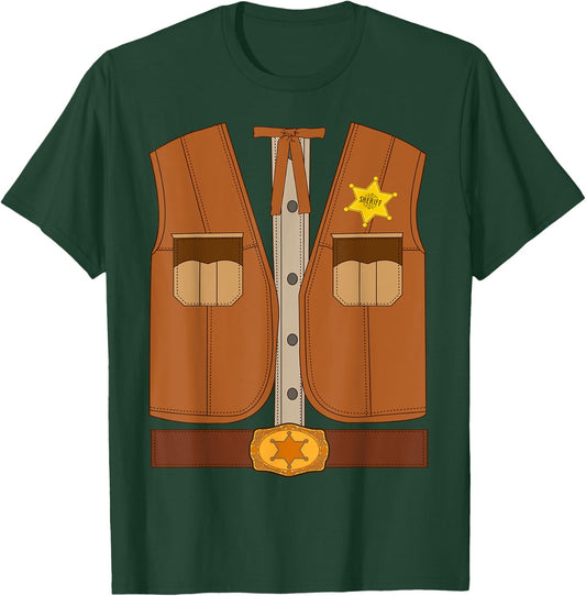 Western Sheriff Halloween Costume Shirt Wild West T-Shirt - T-Shirt | Forest