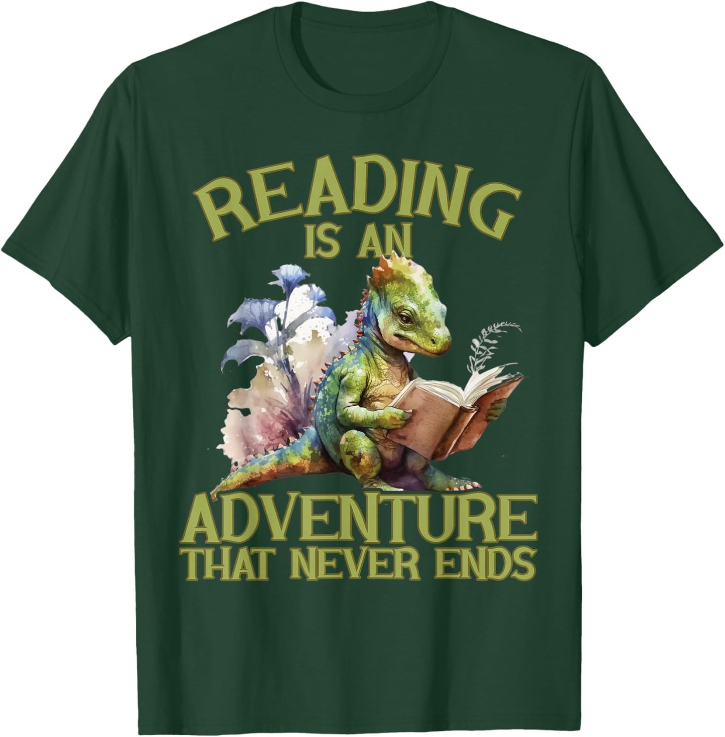 Reading Is An Adventure That Never Ends Teacher Reading T-Shirt - T-Shirt | Forest