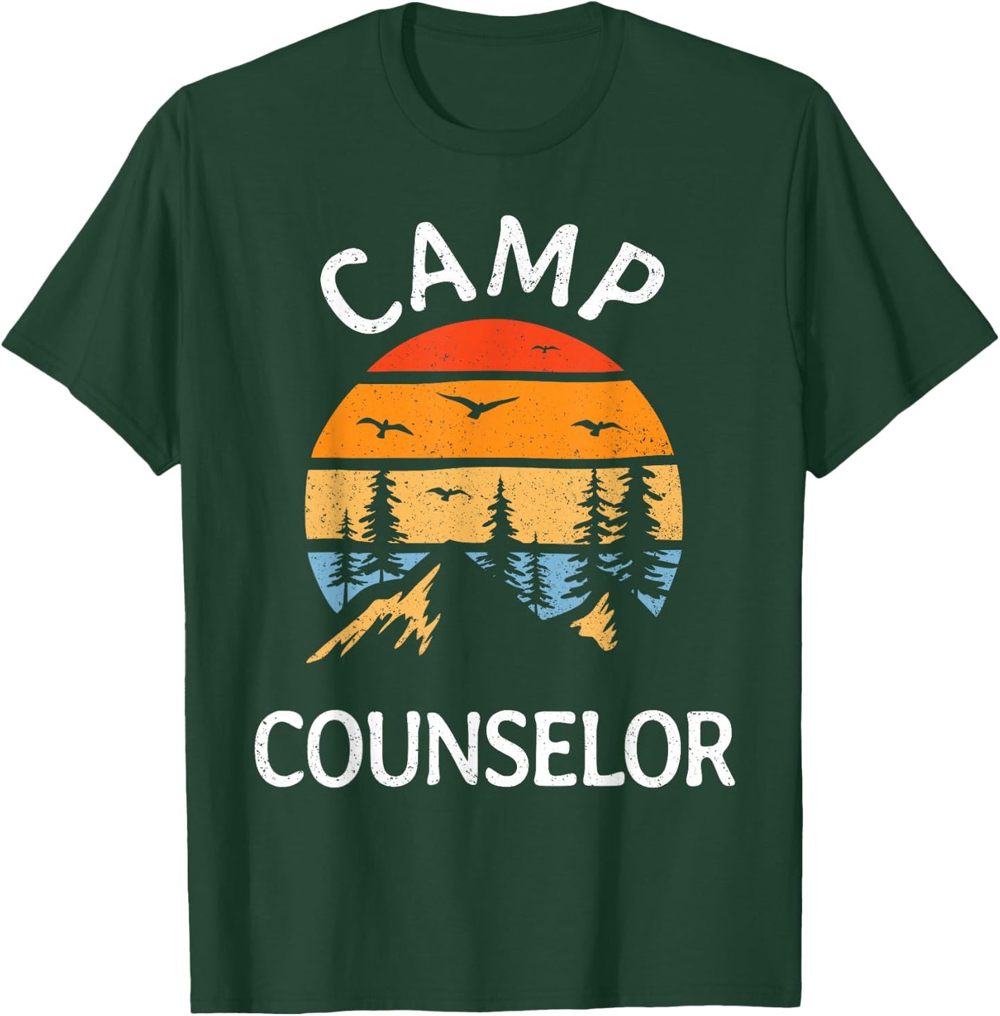 Camp Counselor Retro Summer Director Camper Staff Camping T-Shirt - T-Shirt | Forest