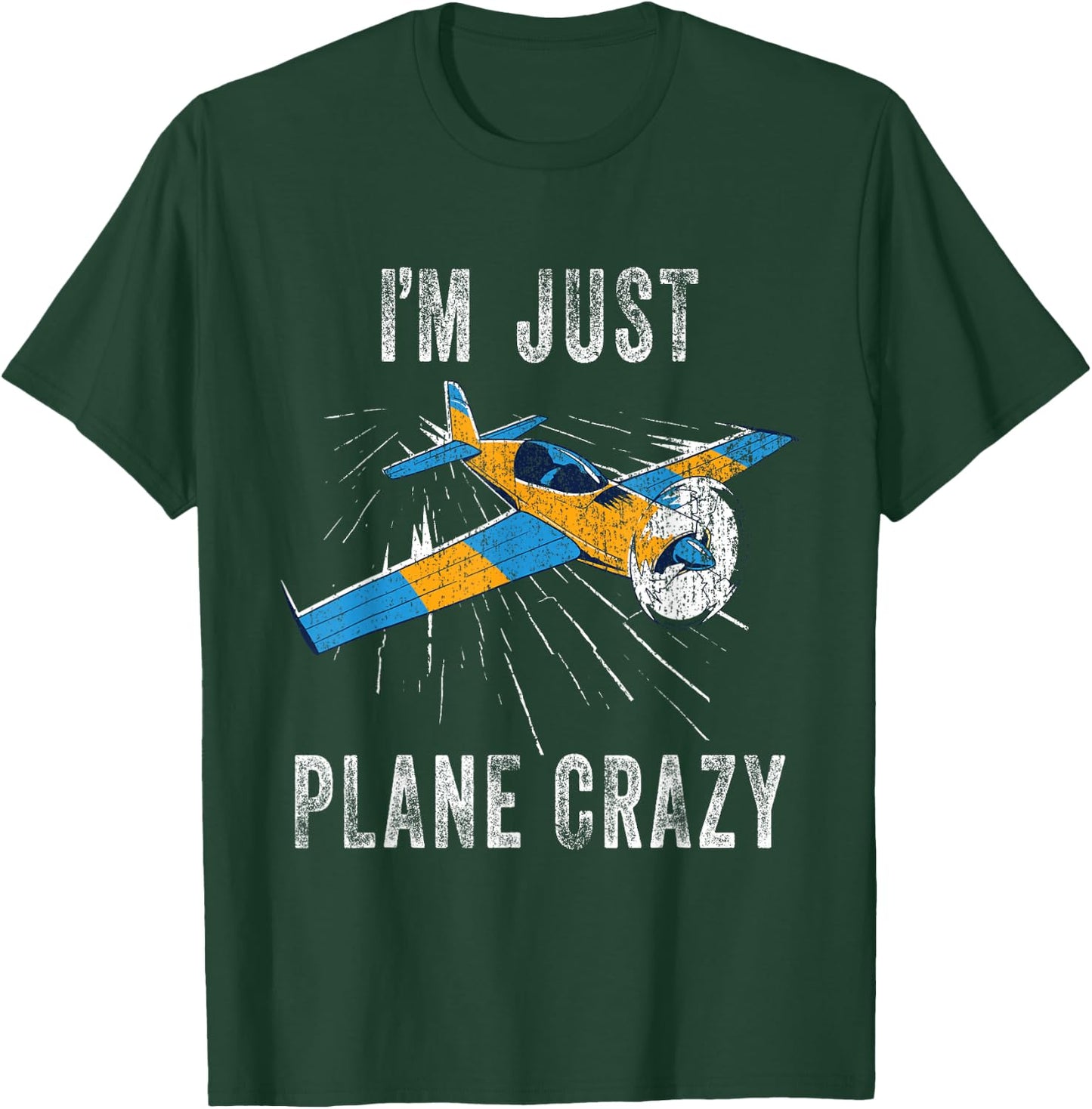 I'm Just Plane Crazy - Funny Airplanes Aircrafts Pilots Kids T-Shirt - T-Shirt | Forest