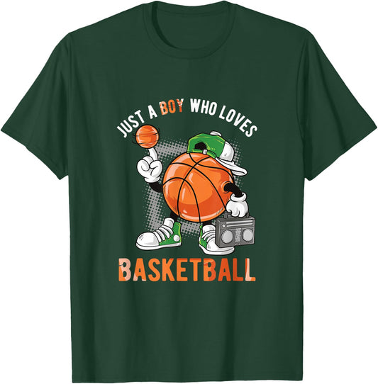 Just A Boy Who Loves Basketball Small T-Shirt - T-Shirt | Forest