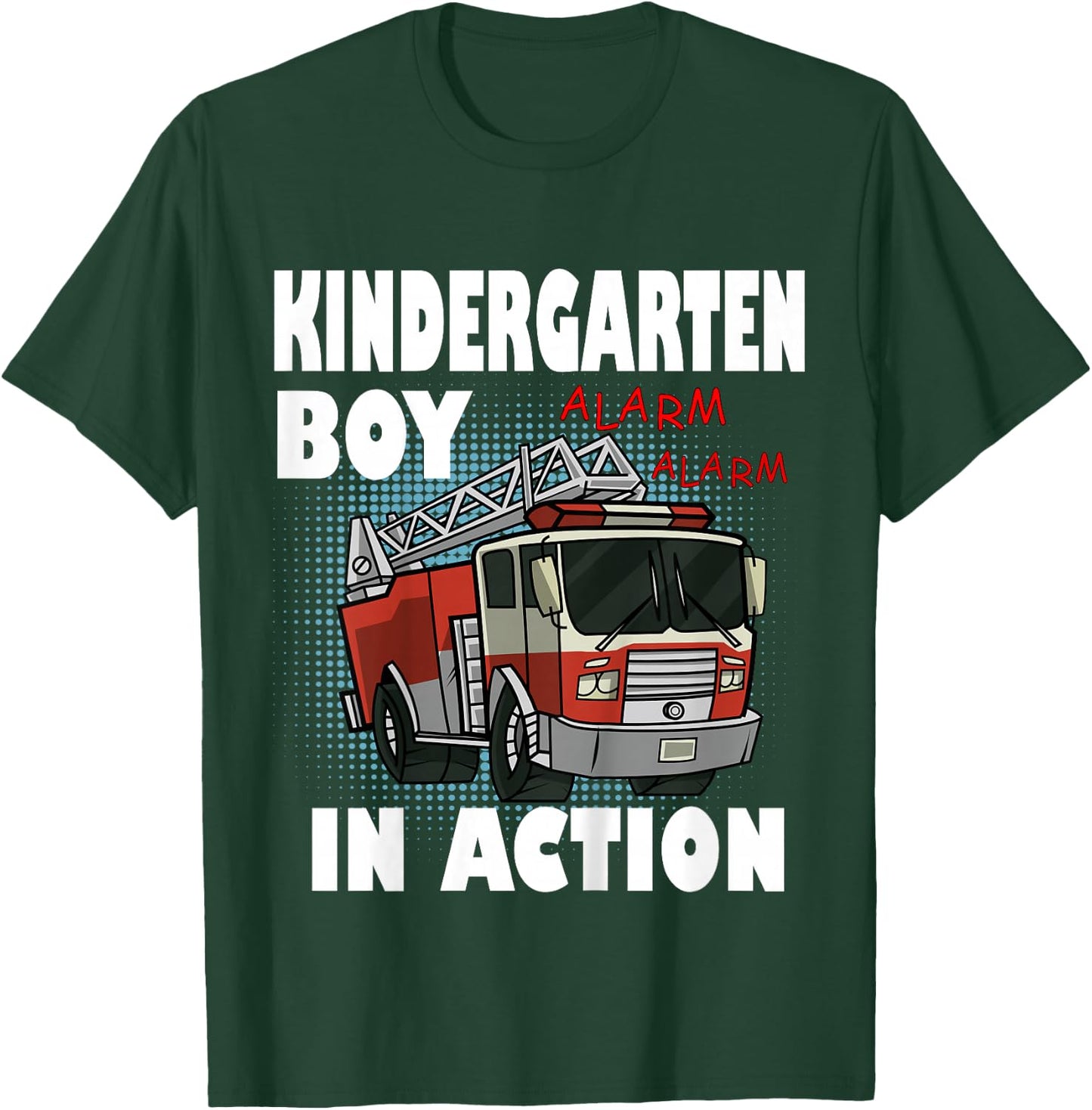Kids Cool Fire truck in Action Back to School Kindergarten Boy T-Shirt - T-Shirt | Forest