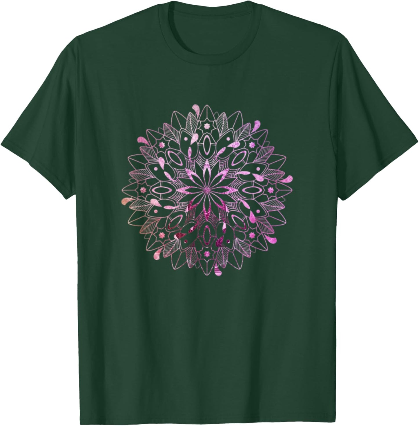 Pink Mandala Sacred Geometry Mantra Om Meditation Yoga Gift T-Shirt - T-Shirt | Forest