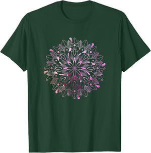 Pink Mandala Sacred Geometry Mantra Om Meditation Yoga Gift T-Shirt - T-Shirt | Forest