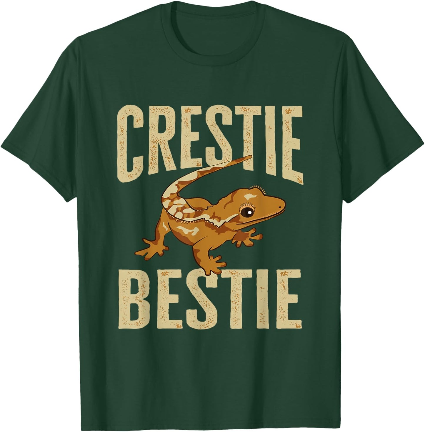 Crested Gecko Eyelash Lizard Crestie Bestie Herpetologist T-Shirt - T-Shirt | Forest