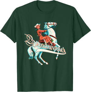 Breadwinner, Buckaroo Cowgirl on Horse, Retro T-Shirt - T-Shirt | Forest