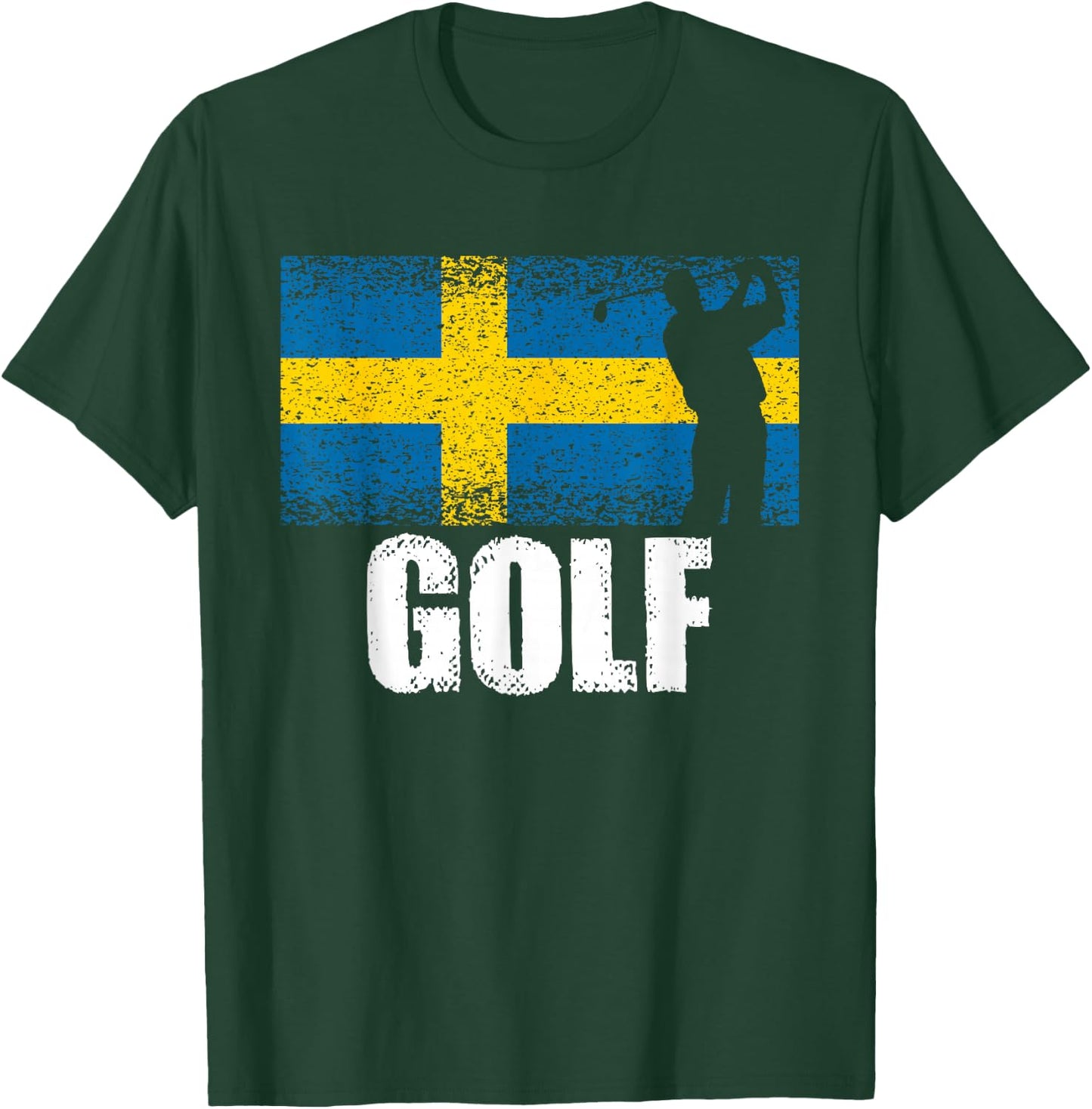 Golf Sport, Sweden Flag, Swedish Golfer Golfing T-Shirt - T-Shirt | Forest