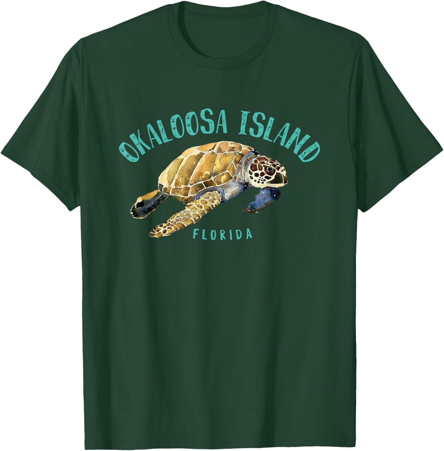 Okaloosa Island Florida Sea Turtle Design T-Shirt - T-Shirt | Forest