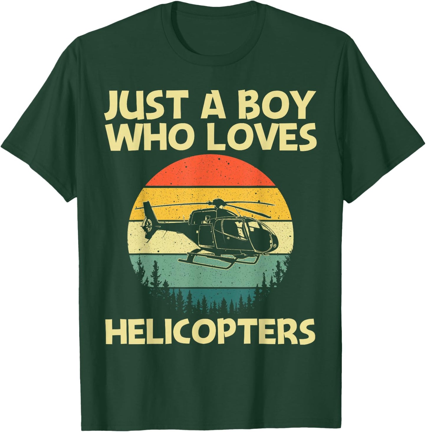 Best Helicopter Art For Boys Kids Aircraft Helicopter Pilot T-Shirt - T-Shirt | Forest