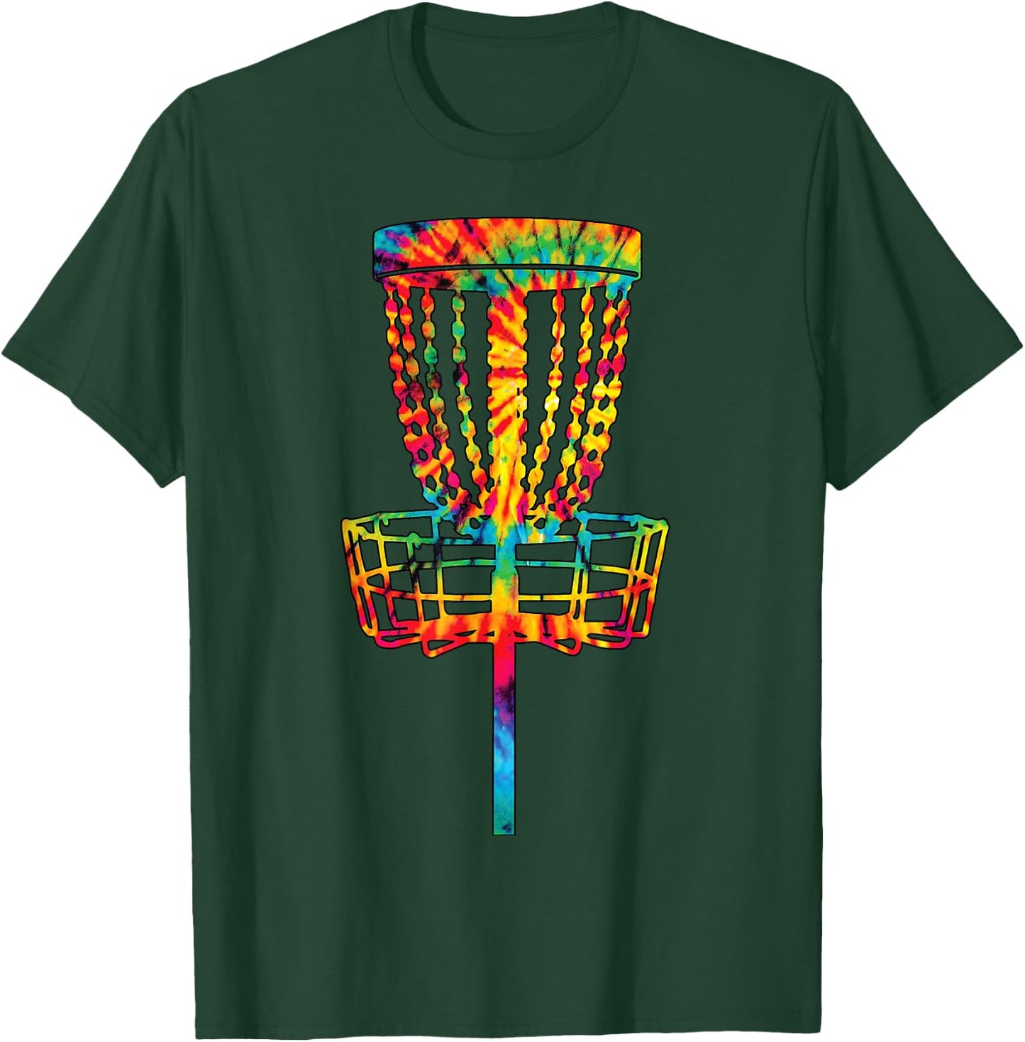 Disc Golf Tie Dye Rainbow Kids Boys Teenage Men Girls Cool T-Shirt - T-Shirt | Forest