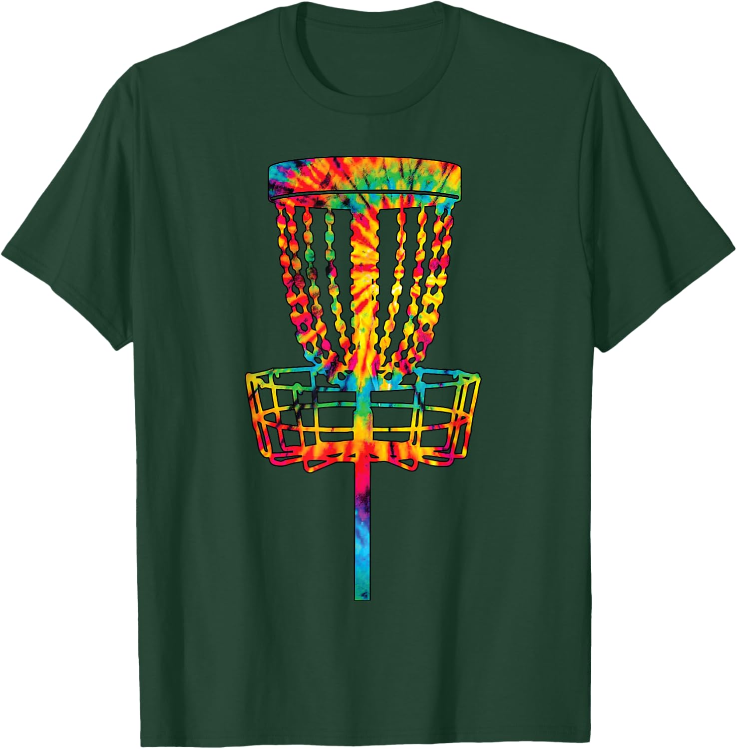 Disc Golf Tie Dye Rainbow Kids Boys Teenage Men Girls Cool T-Shirt - T-Shirt | Forest