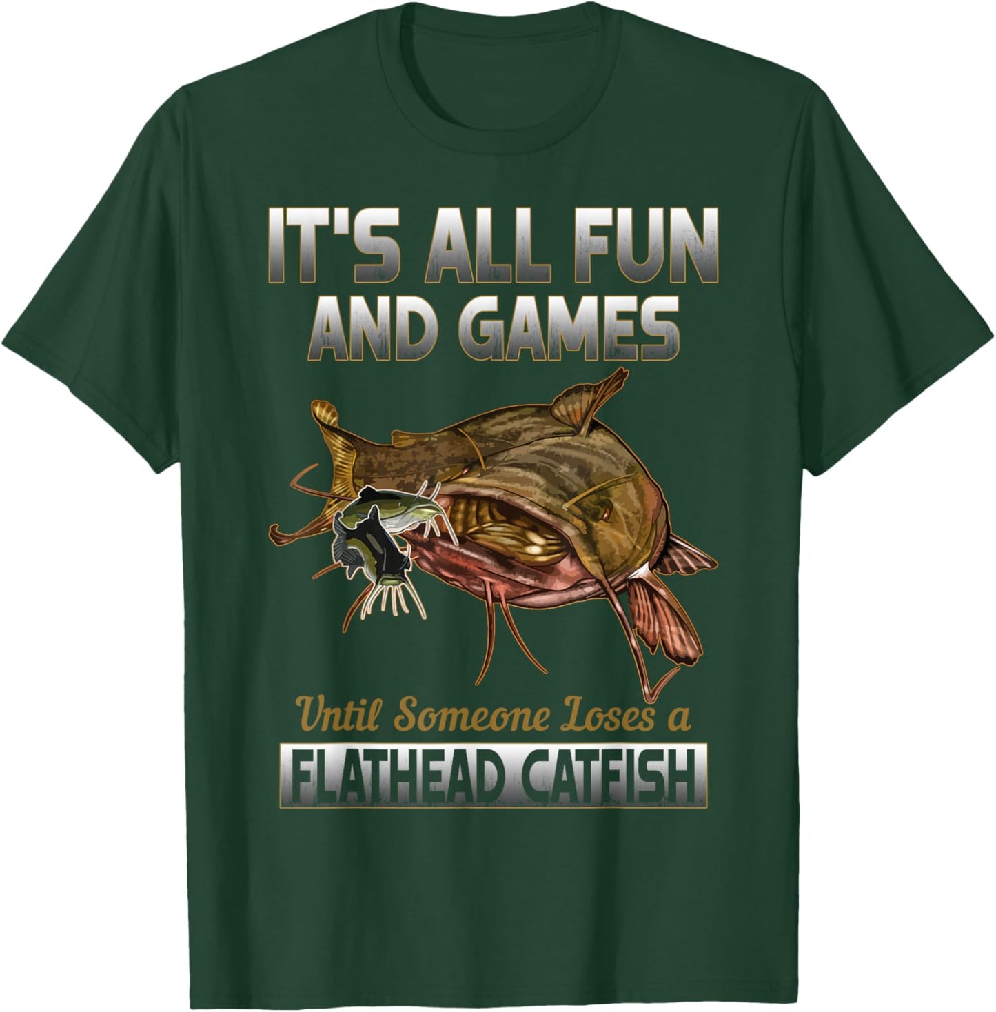 Flathead Catfish Fishing Shirt Freshwater Fish Shirt Gift T-Shirt - T-Shirt | Forest