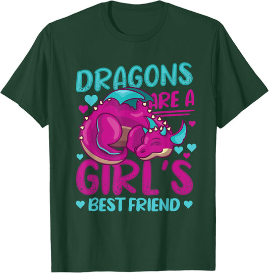 Dragons Are A Girl's Best Friend Dragon Girl T-Shirt - T-Shirt | Forest