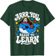 ARRR You Ready to Learn Funny Pirate Whale Teacher Groovy T-Shirt - T-Shirt | Forest