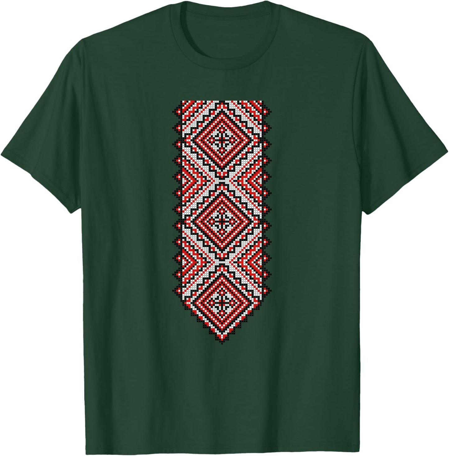 Ukrainian Embroidery Vyshyvanka Print Folk Ethnic Ornament T-Shirt - T-Shirt | Forest