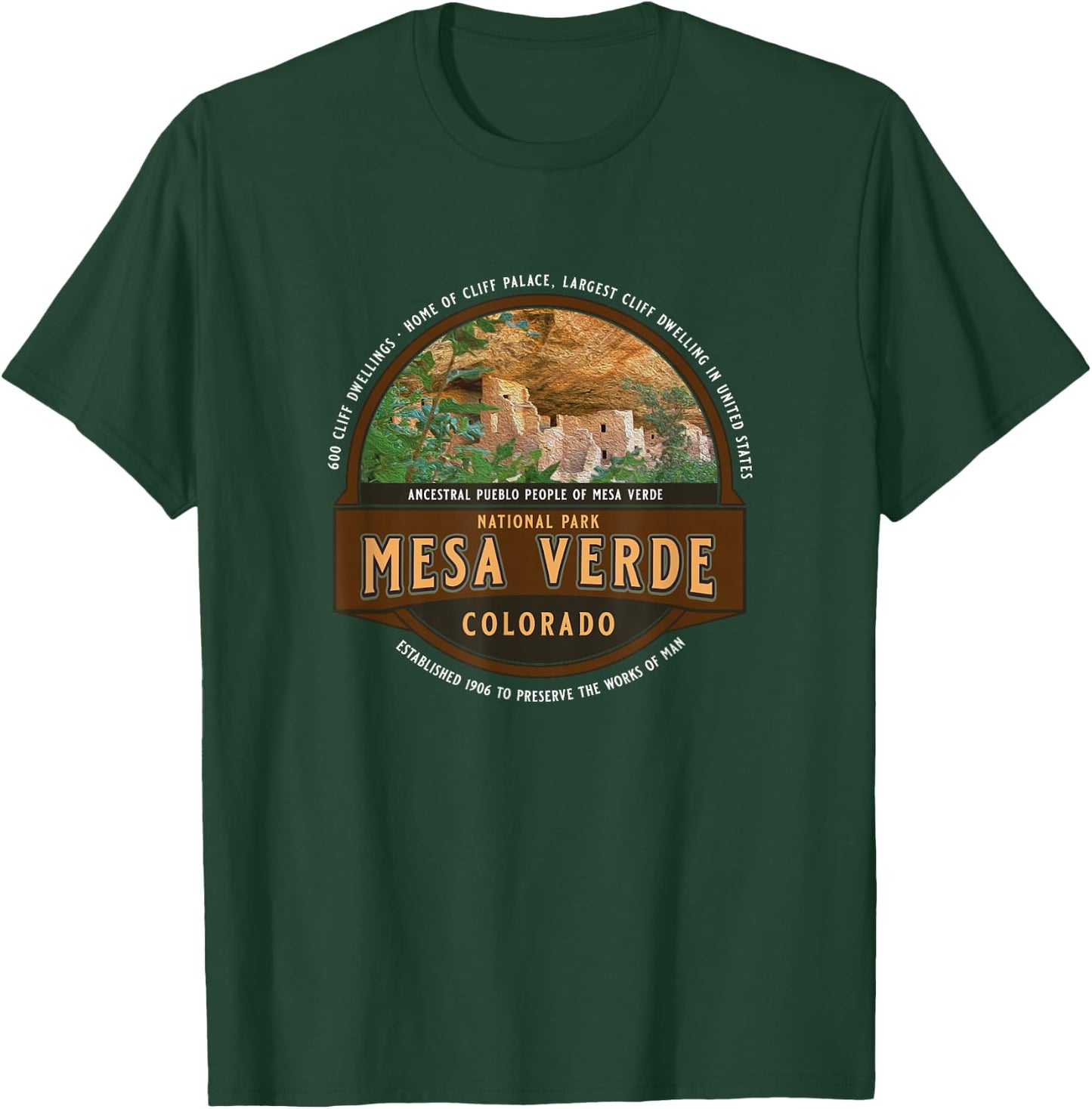 Mesa Verde National Park Colorado Cliff Dwelling Souvenir T-Shirt - T-Shirt | Forest