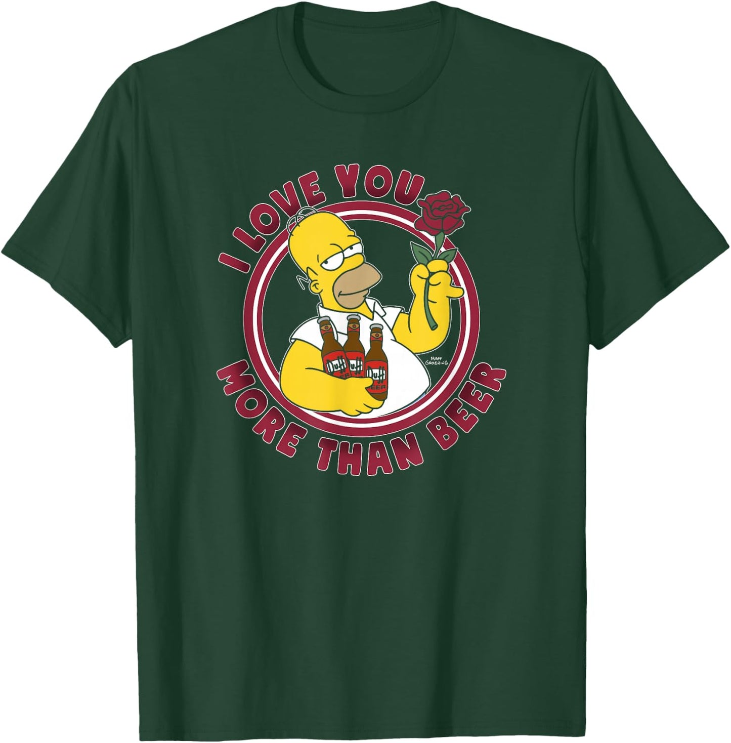 The Simpsons Valentine's Day Homer Love You More Than Beer T-Shirt - T-Shirt | Forest