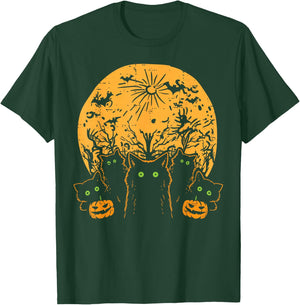 Black Cats Full Moon Halloween Animal Pet Men Women Kids T-Shirt - T-Shirt | Forest