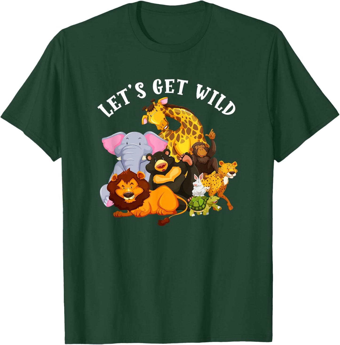 Let's Get Wild Zoo Animals Safari Party Day At The Zoo T-Shirt - T-Shirt | Forest