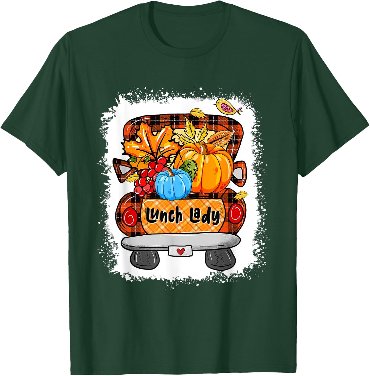 Fall Autumn Pumpkin Truck Lunch Lady Lover Thanksgiving T-Shirt - T-Shirt | Forest