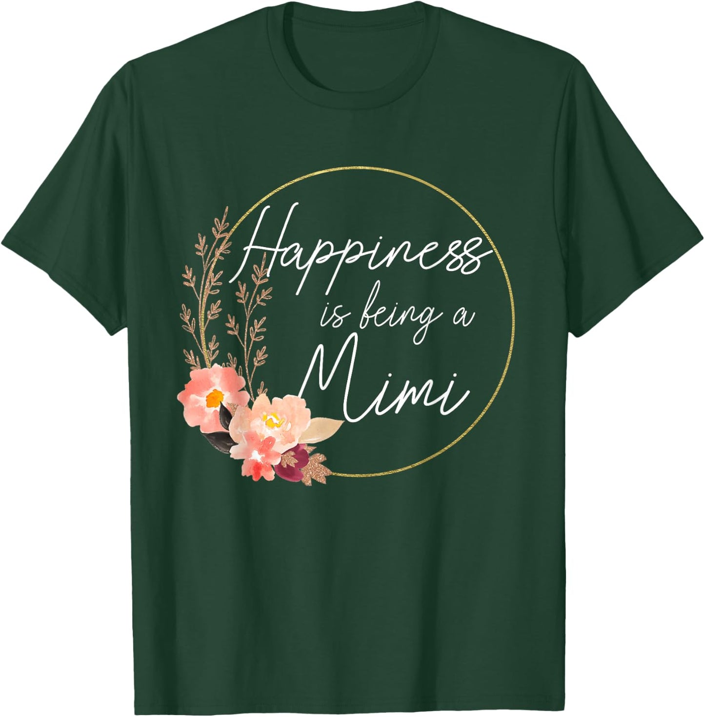 Happiness is being a Mimi Announcement Mothers Day T-Shirt - T-Shirt | Forest