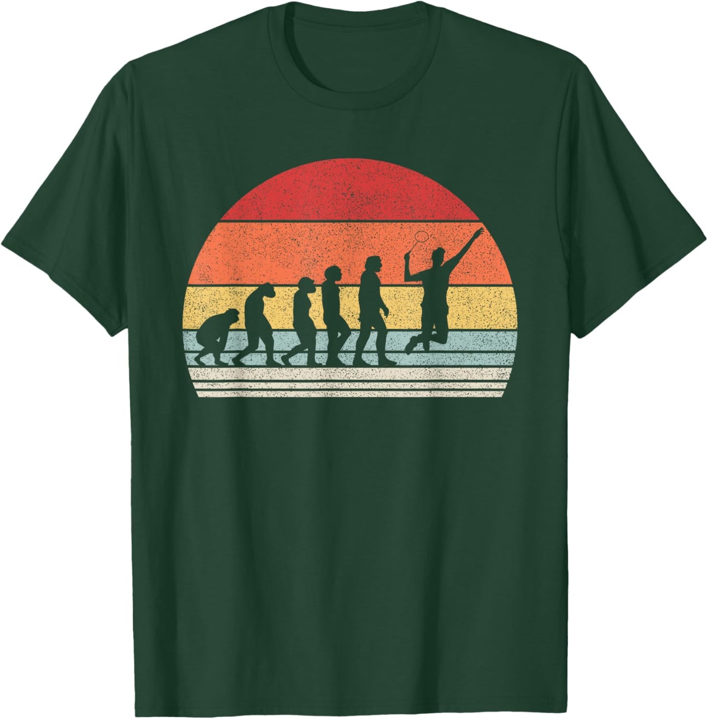 Vintage Retro Evolution Of Man Funny Tennis T-Shirt - T-Shirt | Forest