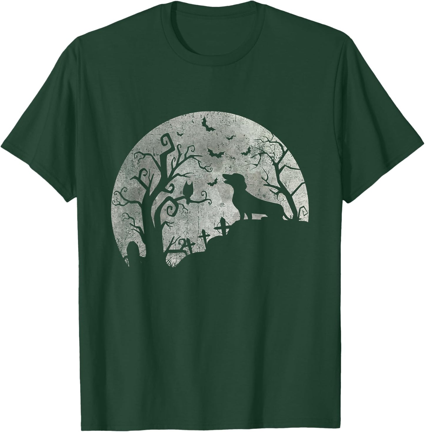 Dachshund And Moon Halloween Dachshund Lovers Pet Owner T-Shirt - T-Shirt | Forest
