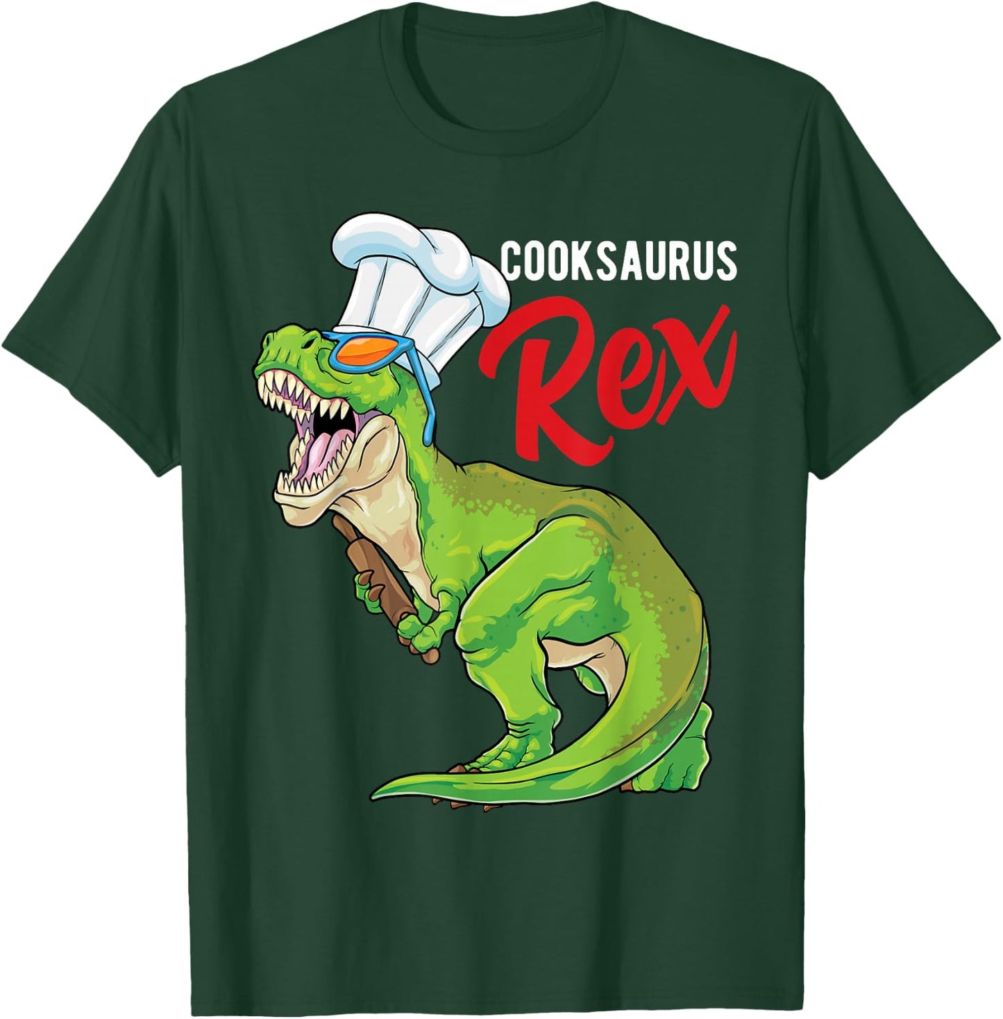 Cooksaurus Rex Chef Dinosaur T Rex Cook Gastronomy Cooking T-Shirt - T-Shirt | Forest