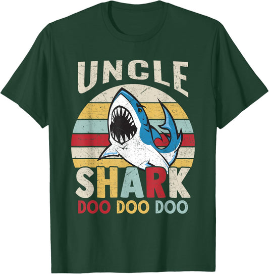 FAMILY 365 Fathers Day Funny Uncle Shark Relative Gift Men T-Shirt - T-Shirt | Forest