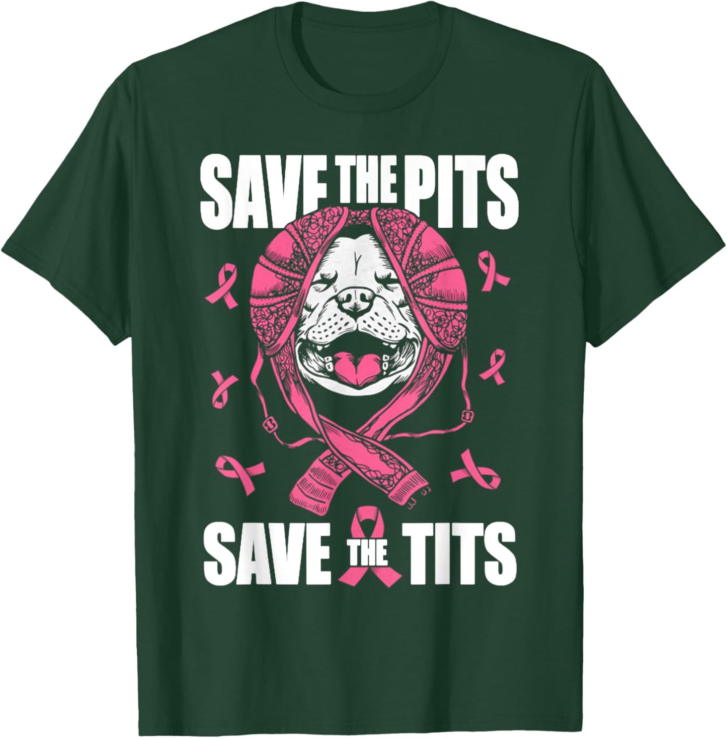 Save The Pits Save The Tits Breast Cancer Awareness T-Shirt - T-Shirt | Forest