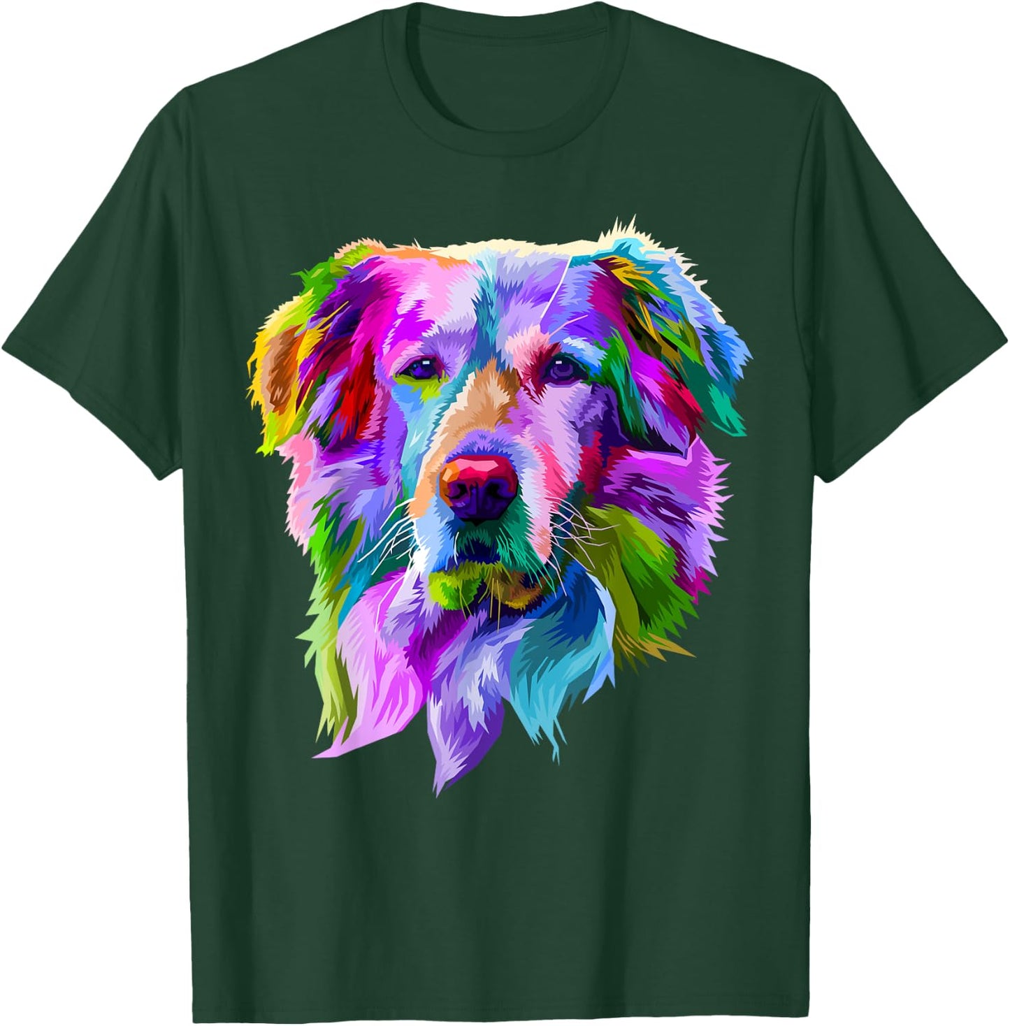 Golden Retriever Pop Art Portrait for Dog Owners Men Women Girls Kids T-Shirt - T-Shirt | Forest