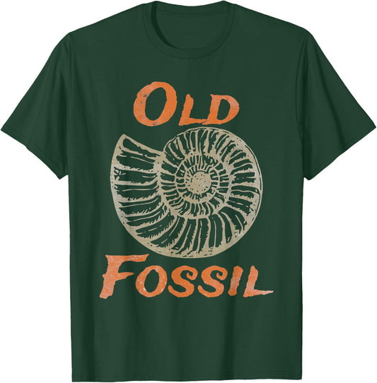 Old Fossil pun - Cheeky age joke - Ammonite marine fossil T-Shirt - T-Shirt | Forest