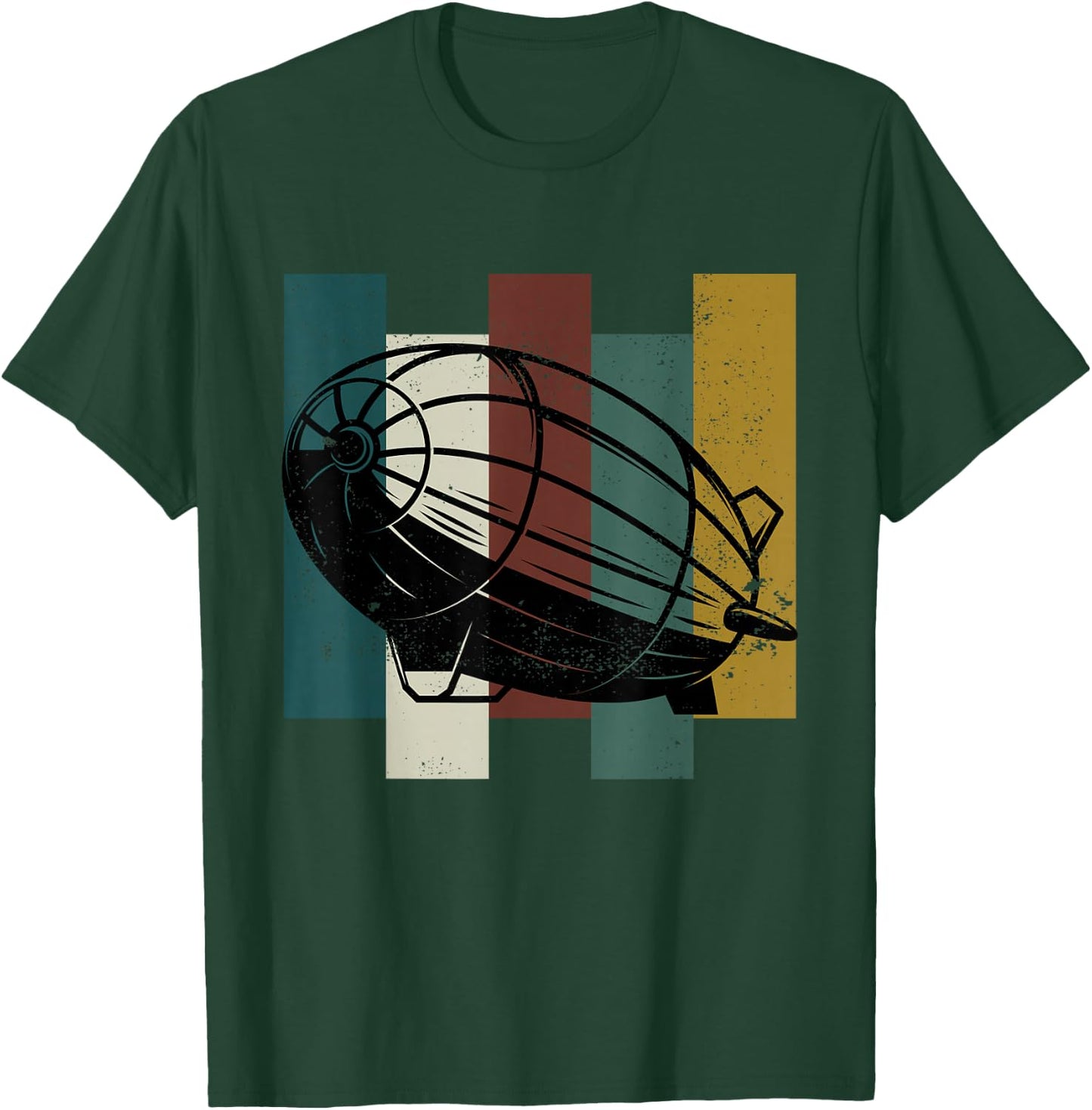 Zeppelin Retro Pilot Airship Vintage T-Shirt - T-Shirt | Forest