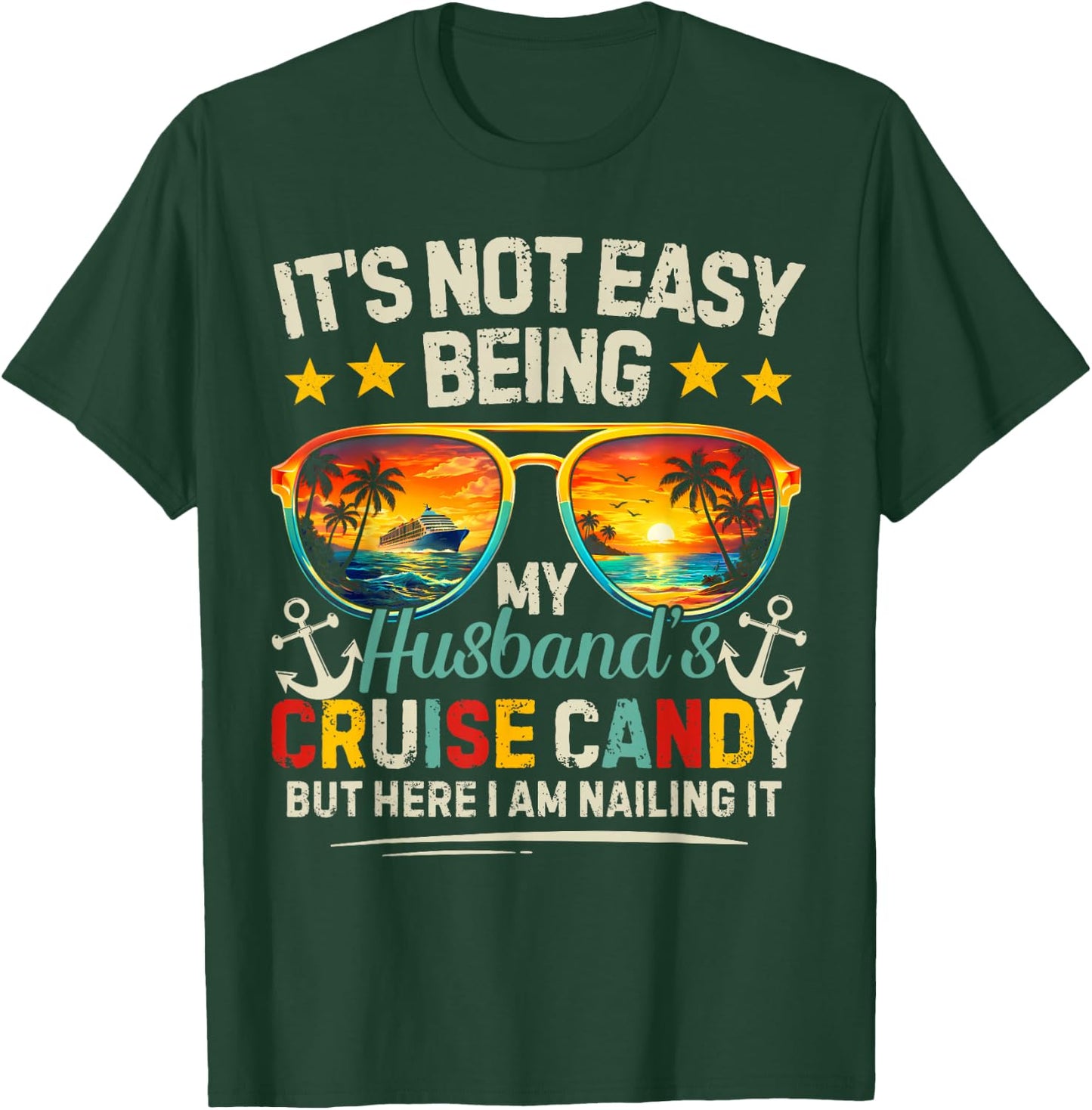 Matching Couples Cruise Husband & Wife Women Candy Cruising T-Shirt - T-Shirt | Forest