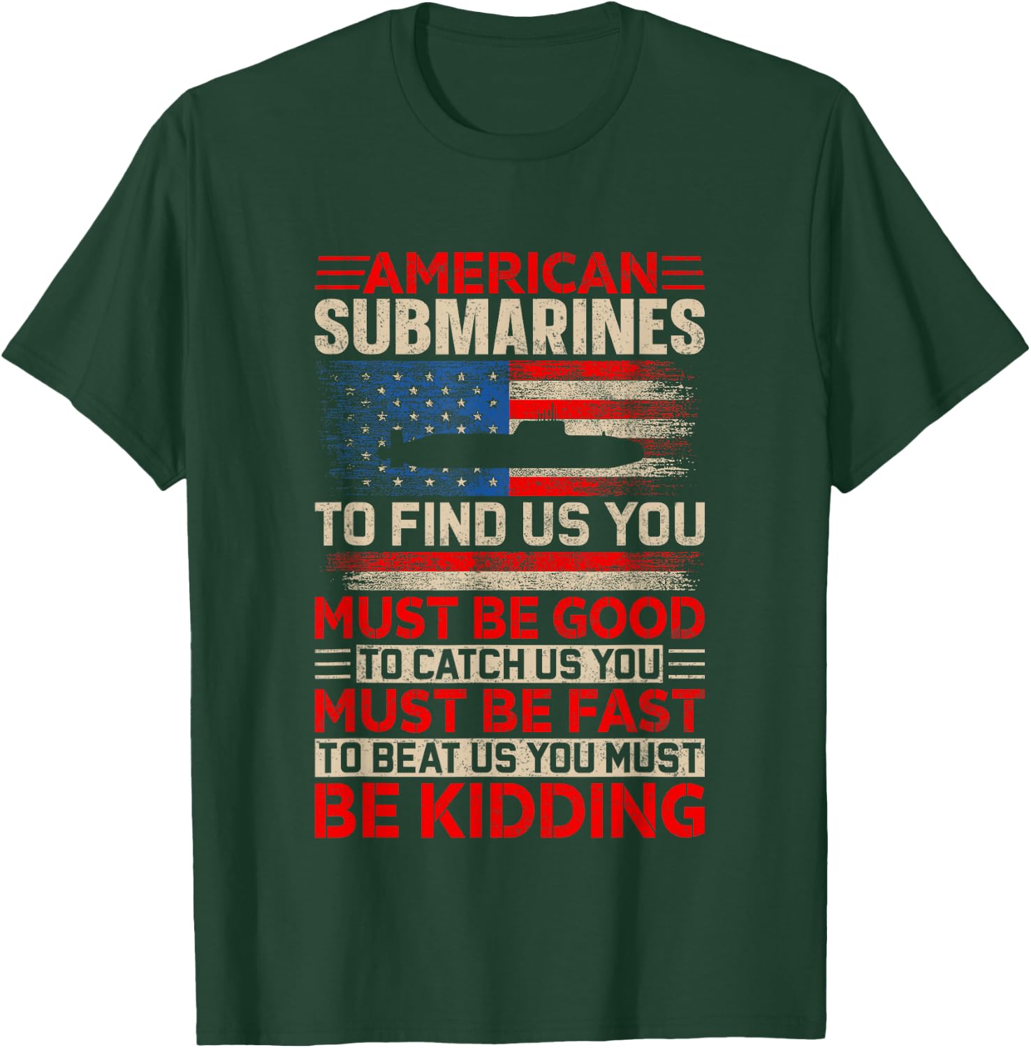 American Submarines Retro US Military Submarine Torpedo T-Shirt - T-Shirt | Forest
