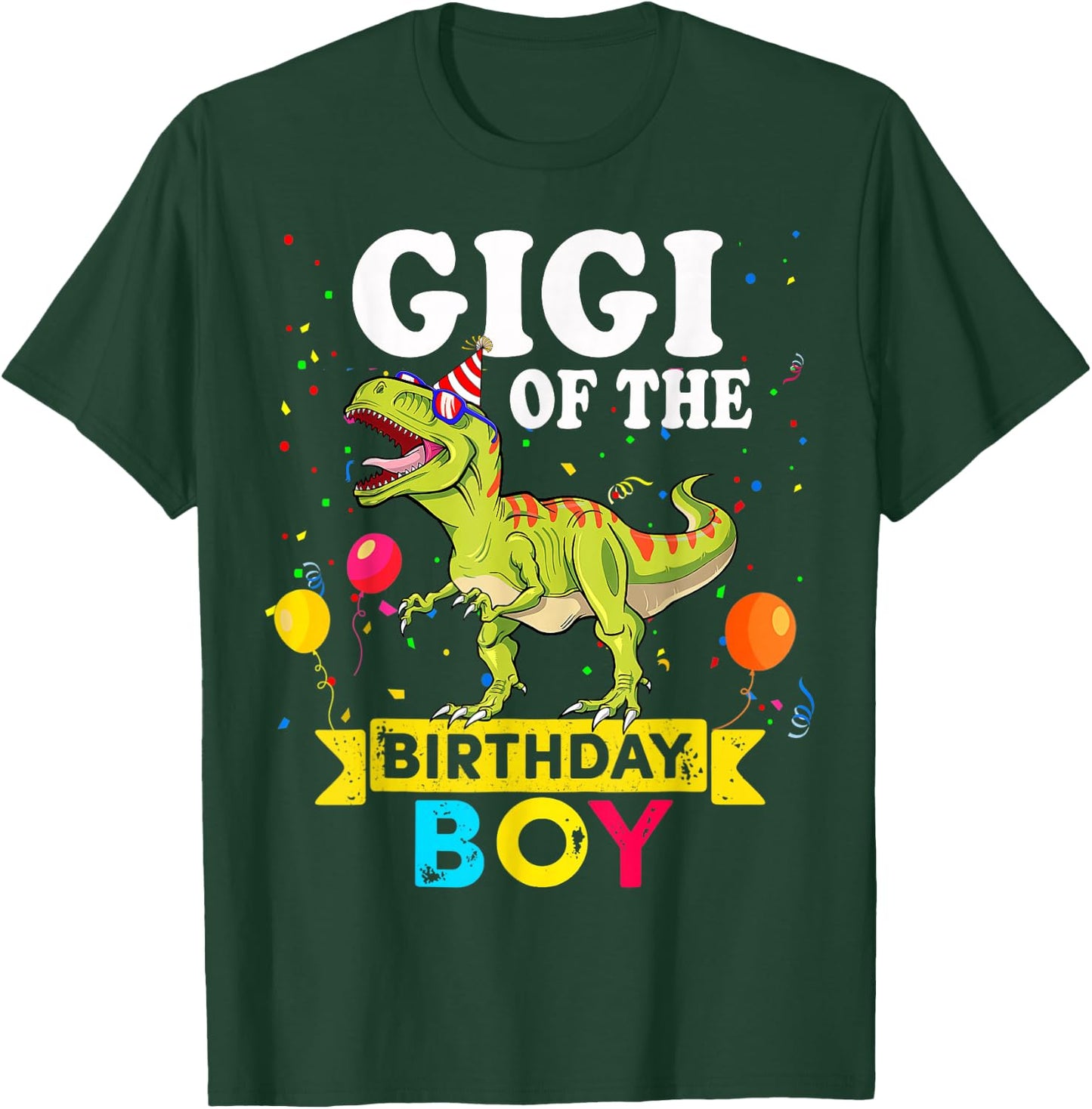 Gigi Of The Birthday Boy Dinosaur T-Rex Matching Family T-Shirt - T-Shirt | Forest