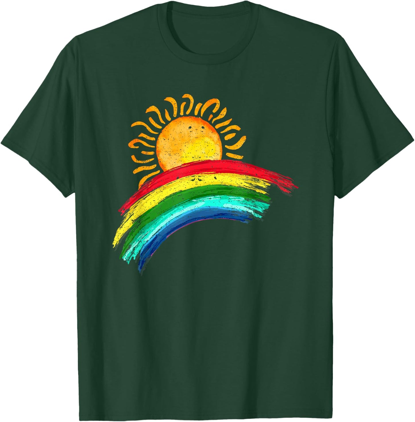 Sunshine and Rainbows Cute Distressed Gift T-Shirt - T-Shirt | Forest