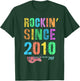 Vintage Rockin' Since 2010 Rockstar 16th Birthday Boy Girl T-Shirt - T-Shirt | Forest