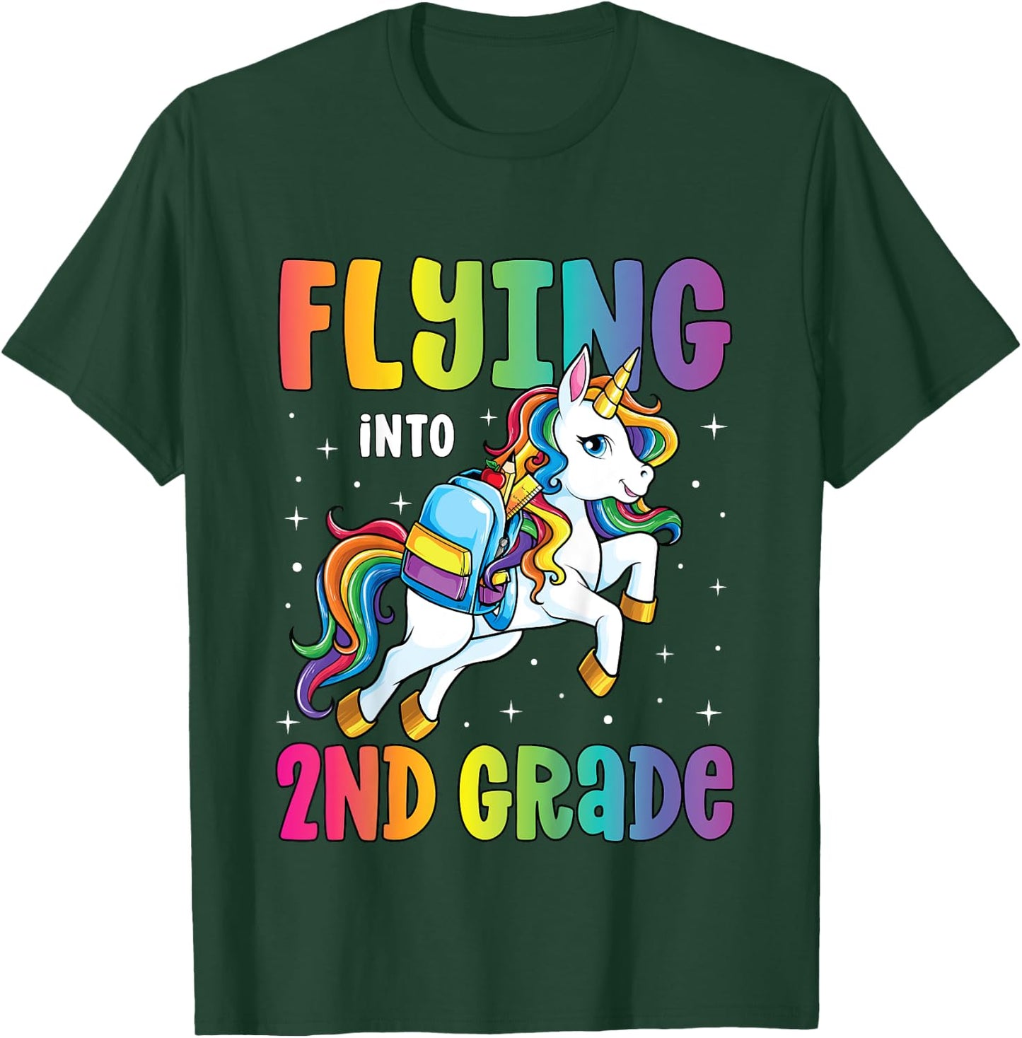 Second Grade Girls Unicorn First Day of 2nd Grade T-Shirt - T-Shirt | Forest