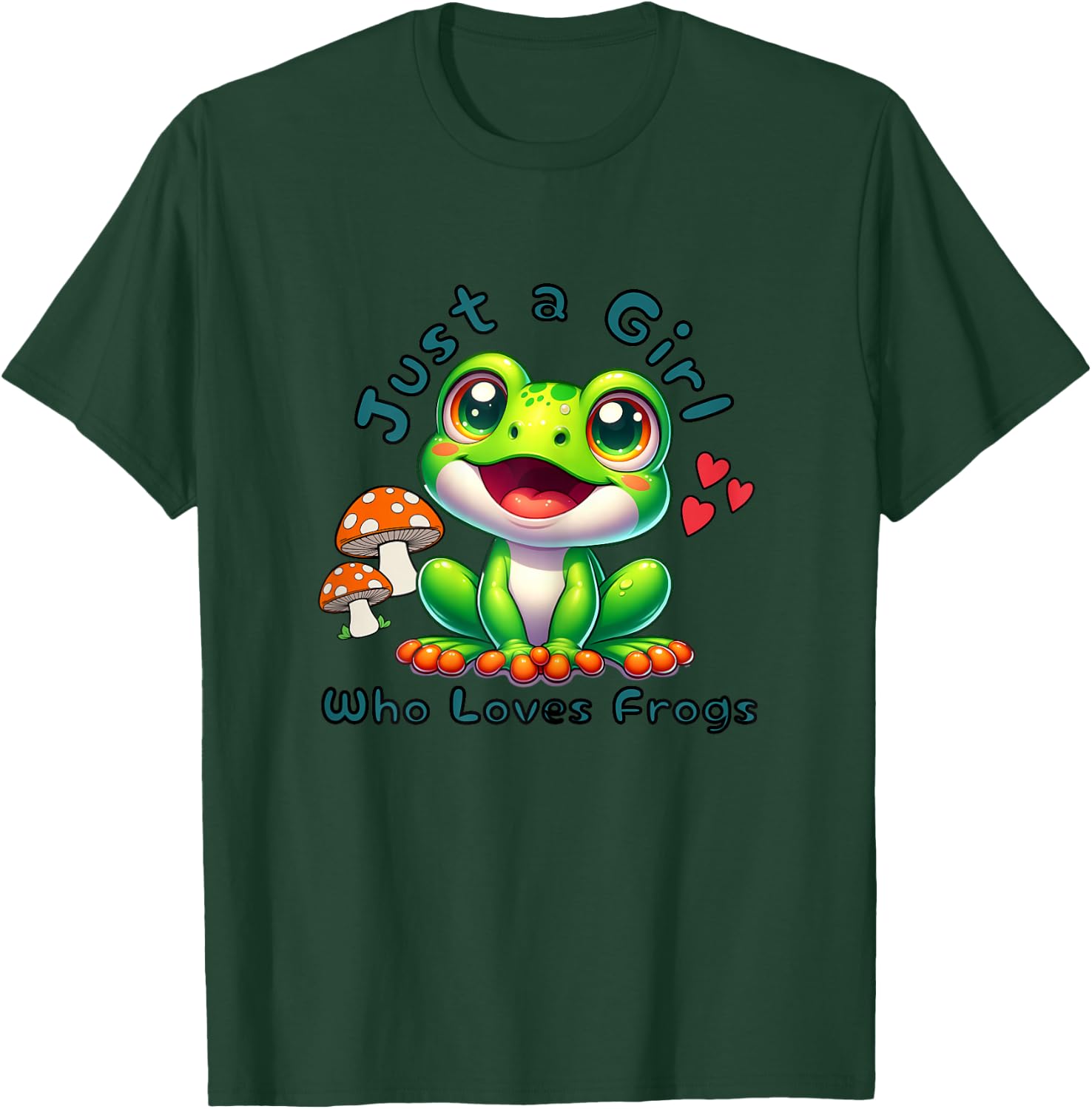 Just a Girl Who Loves Frogs Cute Toad for Amphibian Lover T-Shirt - T-Shirt | Forest