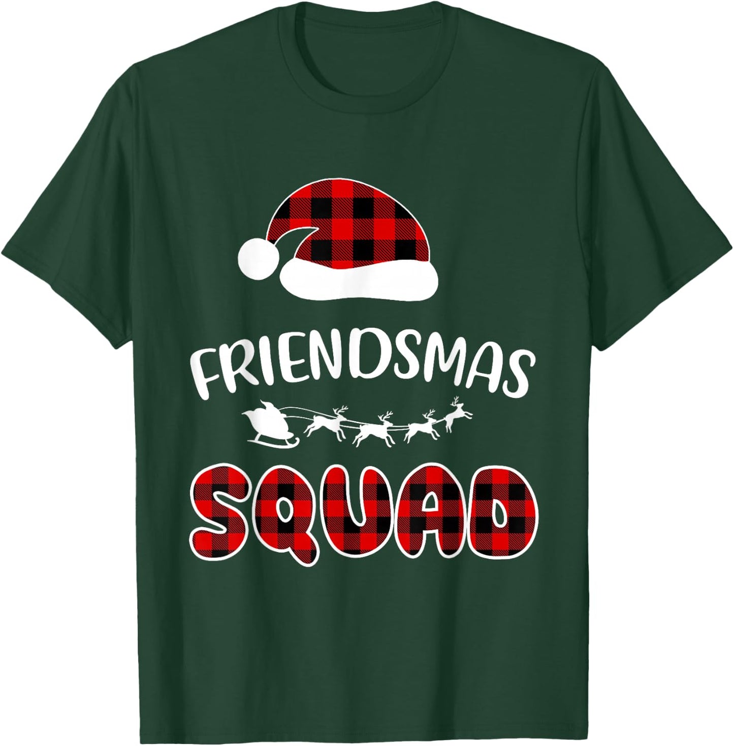 Friendsmas Squad Funny Xmas Light Family Matching Pajamas T-Shirt - T-Shirt | Forest