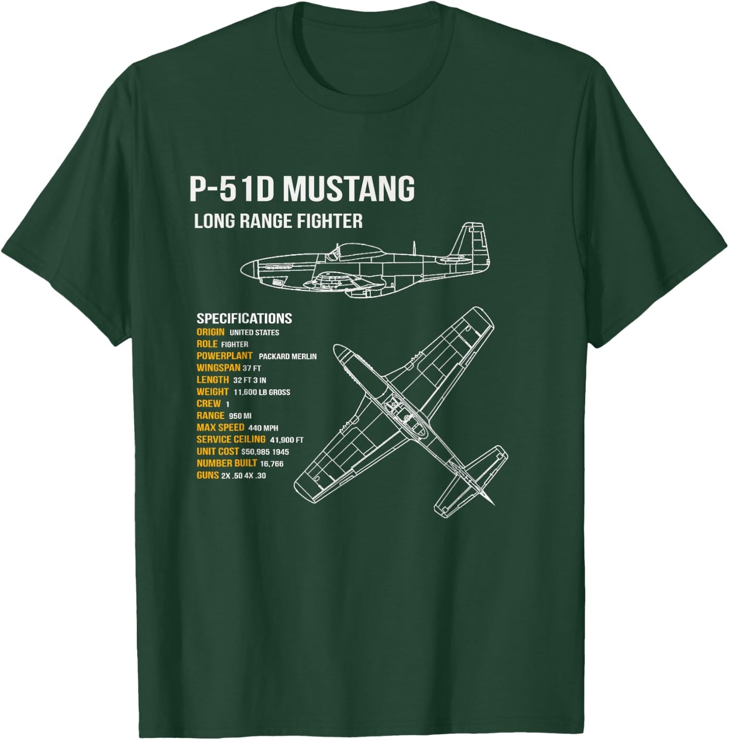 P-51 Mustang T-Shirt - T-Shirt | Forest