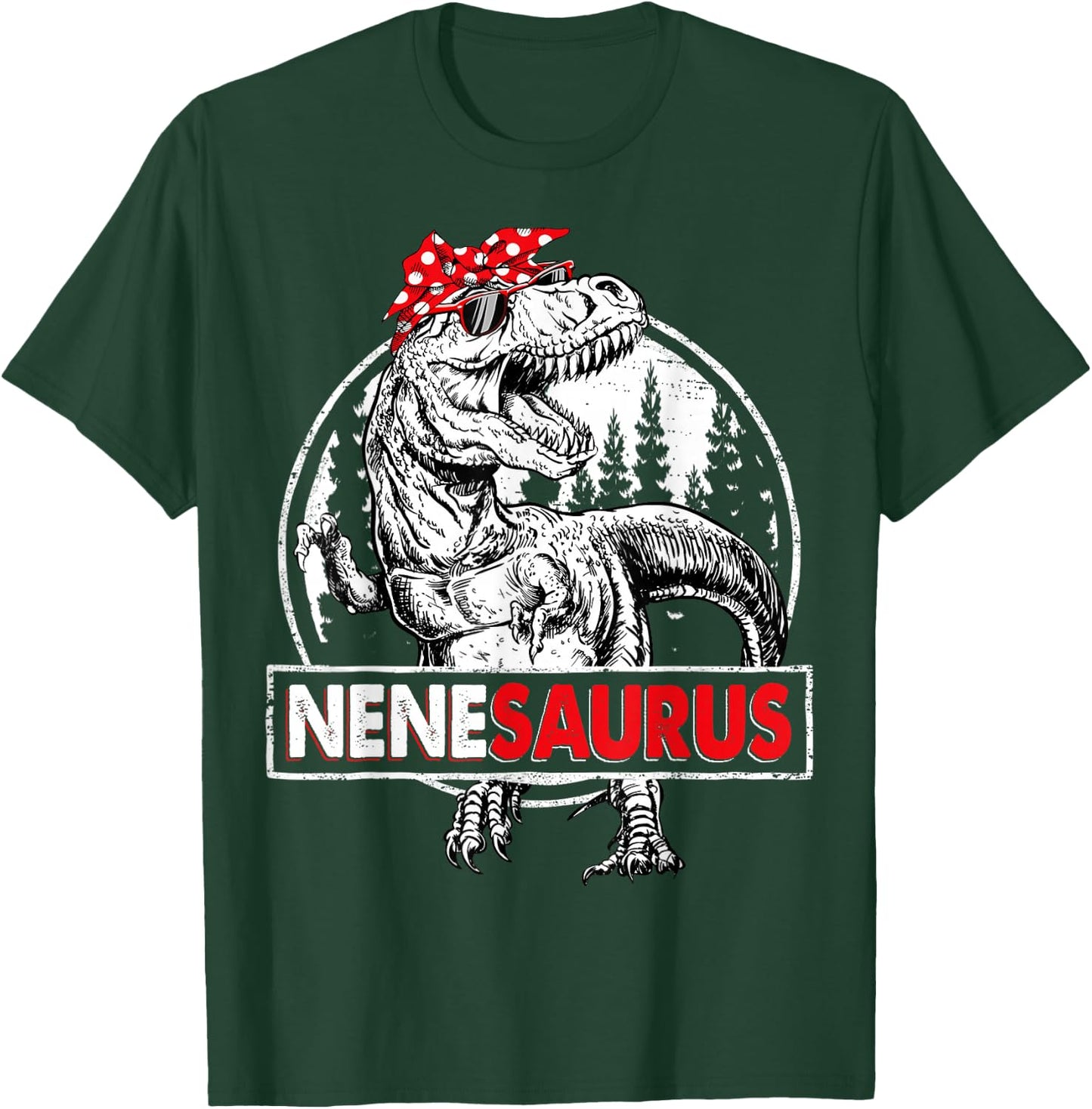 Nenesaurus T rex Dinosaur Nene Saurus Mother's Day Family T-Shirt - T-Shirt | Forest
