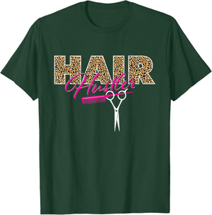 Hair Hustler - Leopard Art Hairdresser Haircutter Salon Shop T-Shirt - T-Shirt | Forest