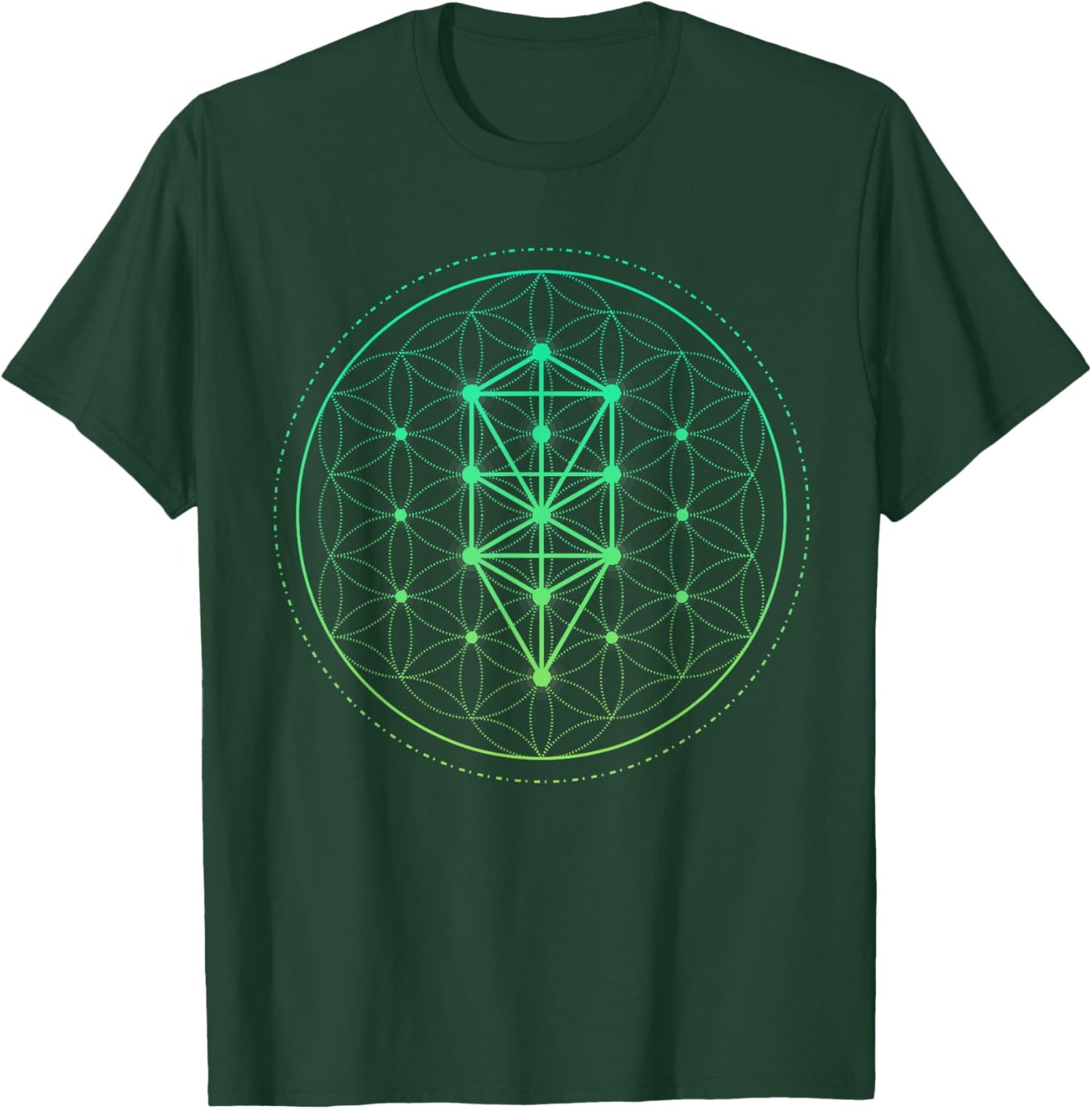 Watercolor Mandala Sacred Fractal Geometry Art Good Vibe T-Shirt - T-Shirt | Forest