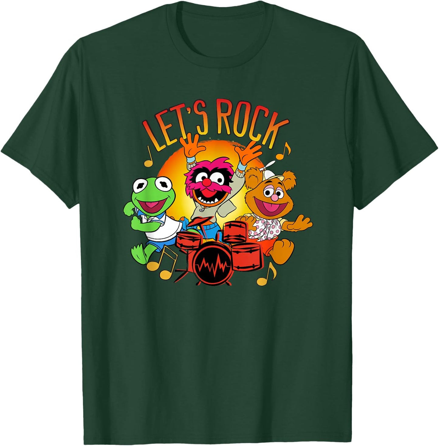 Muppet Babies - Kermit Fozzie Animal Let's Rock Group T-Shirt - T-Shirt | Forest