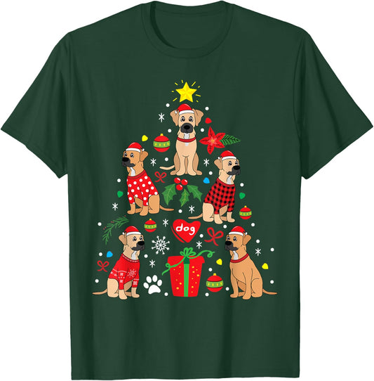 Black Mouth Cur Christmas Bauble Tree Dog Gift Women Kids T-Shirt - T-Shirt | Forest