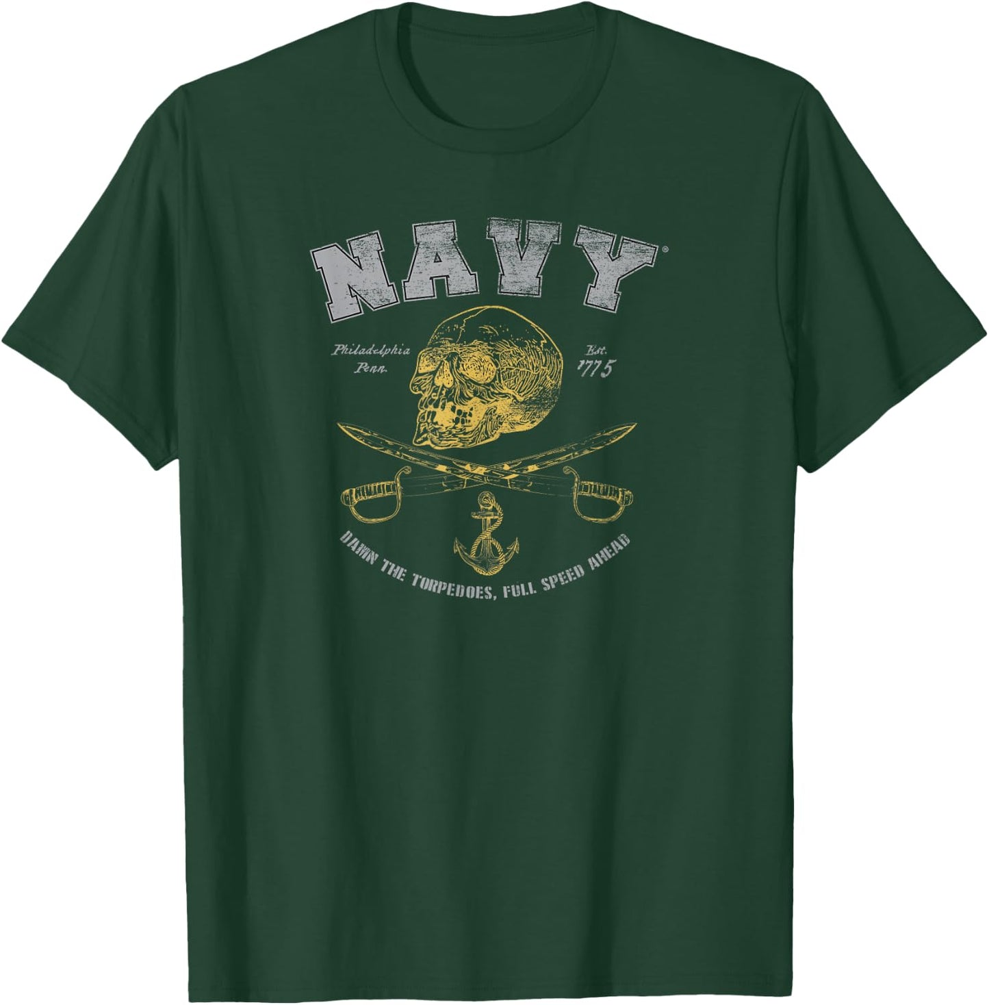 Navy Damn the Torpedoes, Full Speed Ahead T-Shirt - T-Shirt | Forest