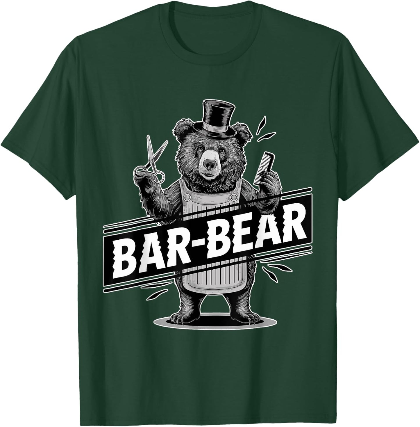 Bar-Bear Lover Funny Barber Meme Hairdresser Joke Barber Gag T-Shirt - T-Shirt | Forest